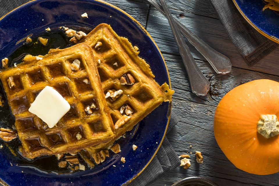 Pumpkin Spice Protein Waffles